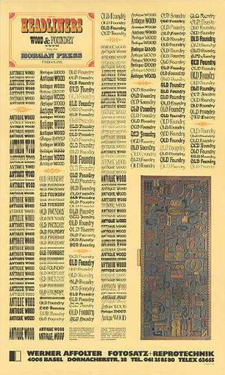 Headlines, Wood & Foundry Type, Werner Affolter, Basel