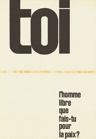 Toi, l’homme libre que fais-tu pour la paix?