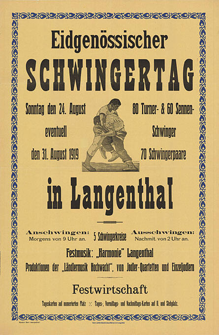Eidgenössischer Schwingertag, in Langenthal