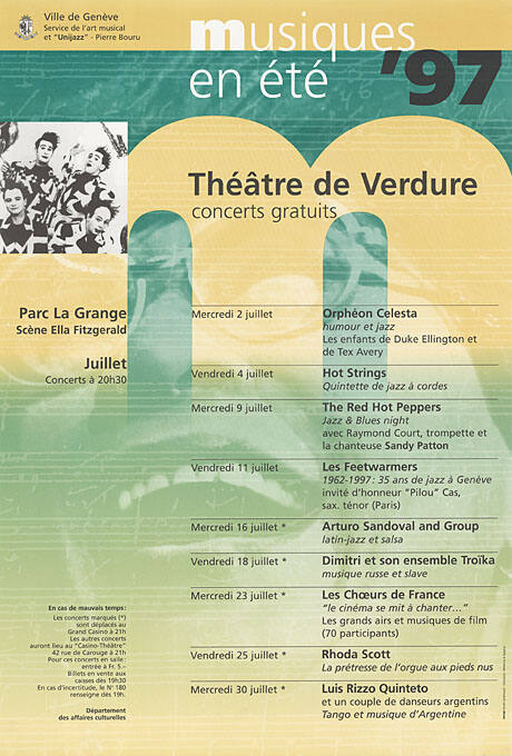 Musiques en été ’97, Théâtre de Verdure, Genève