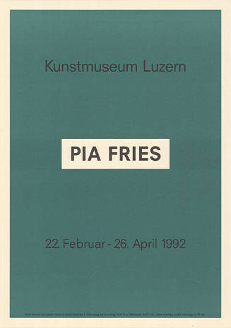 Pia Fries, Kunstmuseum Luzern