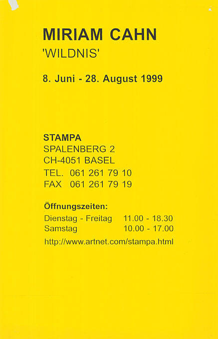 Miriam Cahn, Stampa, Basel