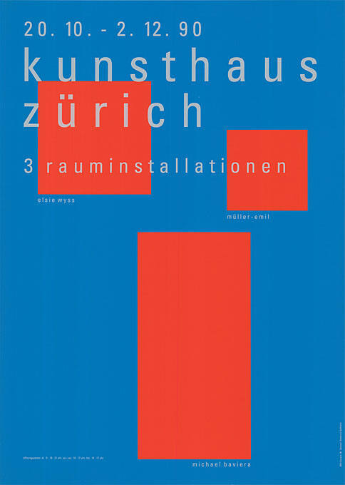 3 Rauminstallationen, Kunsthaus Zürich