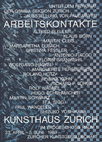 Arbeitskontakte, Kunsthaus Zürich