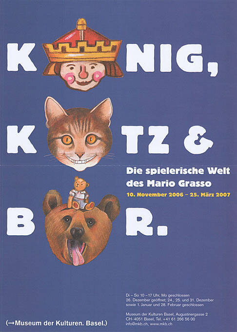 König, Katz & Bär. Die spielerische Welt des Mario Grasso, Museum der Kulturen Basel