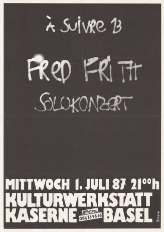 Fred Frith, Kulturwerkstatt Kaserne, Basel