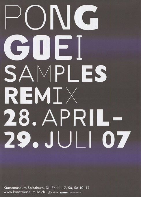 Pong, Goei, Samples Remix, Kunstmuseum Solothurn