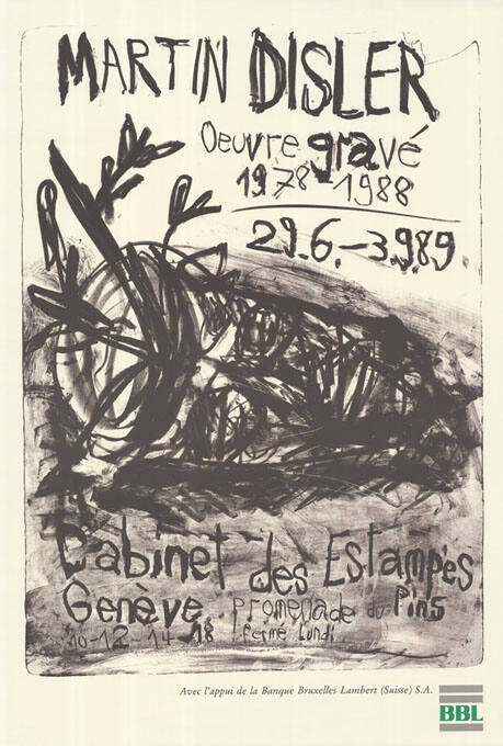 Martin Disler, Oeuvre gravé 1978–1988, Cabinet des Estampes, Genève