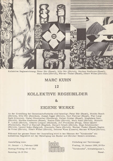 Marc Kuhn, 12 kollektive Regiebilder & eigene Werke, Katakombe, Basel