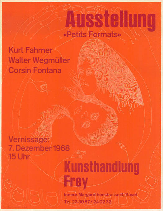 Ausstellung «Petits formats», Kurt Fahrner, Walter Wegmüller, Corsin Fontana, Kunsthandlung Frey