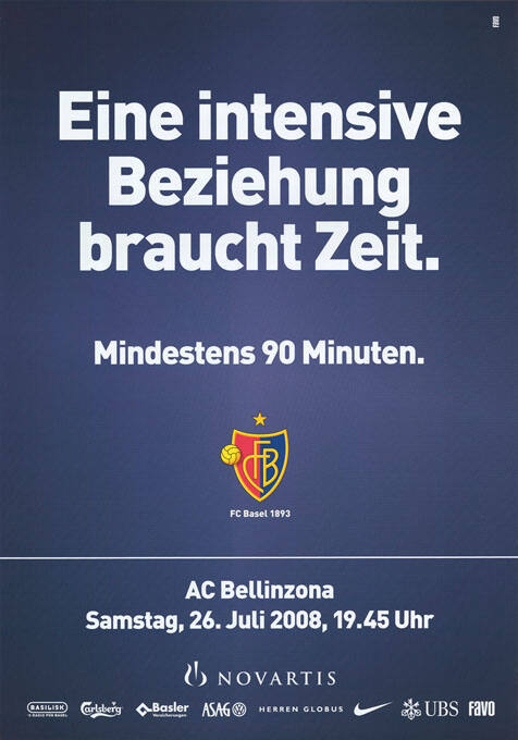 Eine intensive Beziehungbraucht Zeit. Mindestens 90 Minuten. FCB