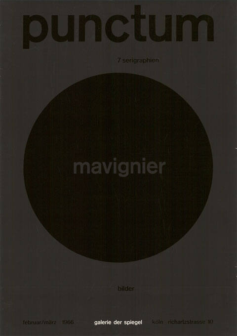 Mavignier, Punctum, Galerie Der Spiegel