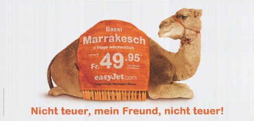 Basel, Marrakesch, Fr. 49.95, easyJet.com, Nicht teuer, mein Freund, nicht teuer!