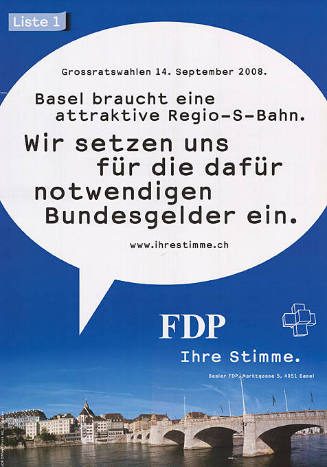 Basel braucht eine attraktive Regio-S-Bahn. Wir setzen uns für die dafür notwendigen Bundesgelder ein. FDP, Ihre Stimme.