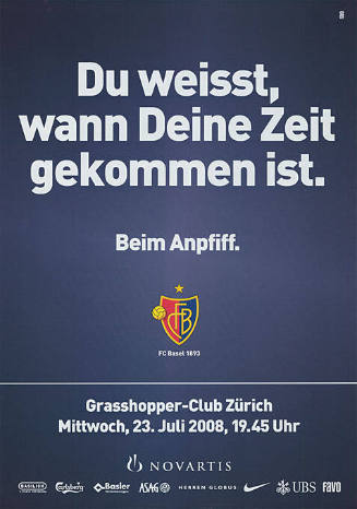 Du weisst, wann Deine Zeit gekommen ist. Beim Anpfiff. FCB