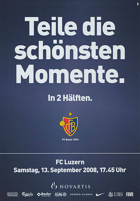 Teile die schönsten Momente. In 2 Hälften. FCB