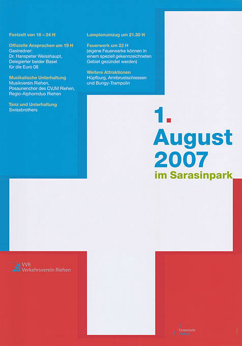 1. August 2007 im Sarasinpark. Verkehrsverein Riehen
