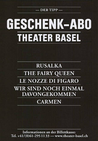 Geschenk-Abo, Theater Basel