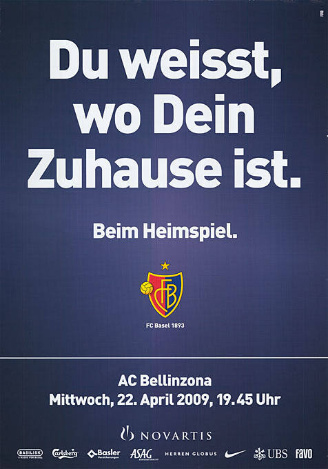 Du weisst, wo Dein Zuhause ist. Beim Heimspiel. FCB