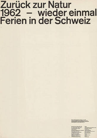 Zurück zur Natur, 1962 – wieder einmal Ferien in der Schweiz