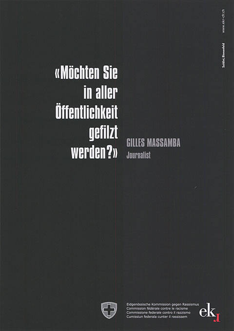 «Möchten Sie in aller Öffentlichkeit gefilzt werden?» Gilles Massamba, Journalist