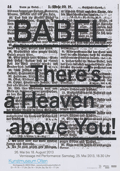 Babel, There’s a Heaven above You!, Kunstmuseum Olten