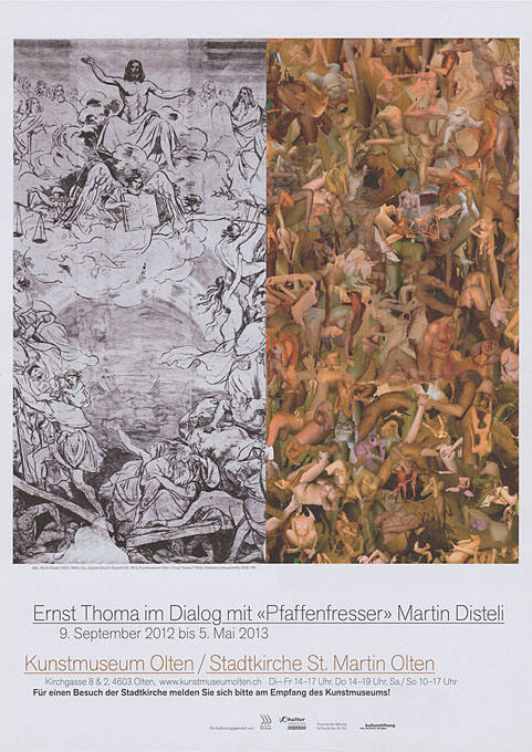 Ernst Thoma im Dialog mit «Pfaffenfresser» Martin Disteli, Kunstmuseum Olten, Stadtkirche St. Martin, Olten