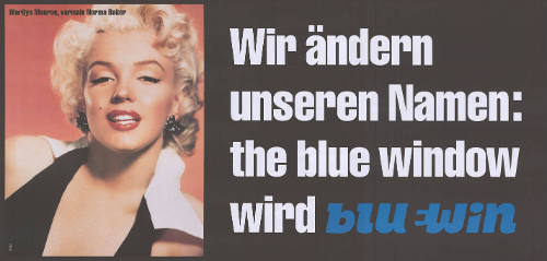 Wir ändern unseren Namen: the blue window wird bluewin