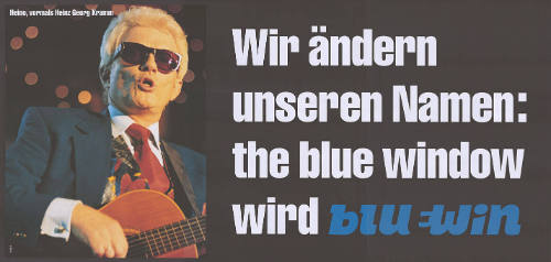 Wir ändern unseren Namen: the blue window wird bluewin