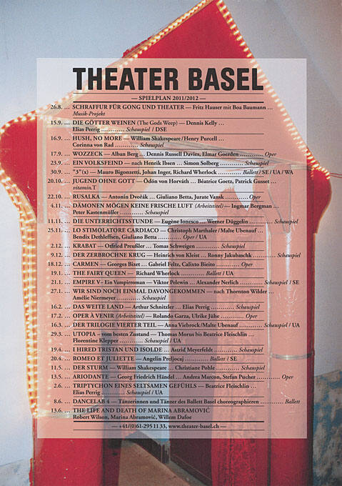 Theater Basel, Spielplan 2011/2012