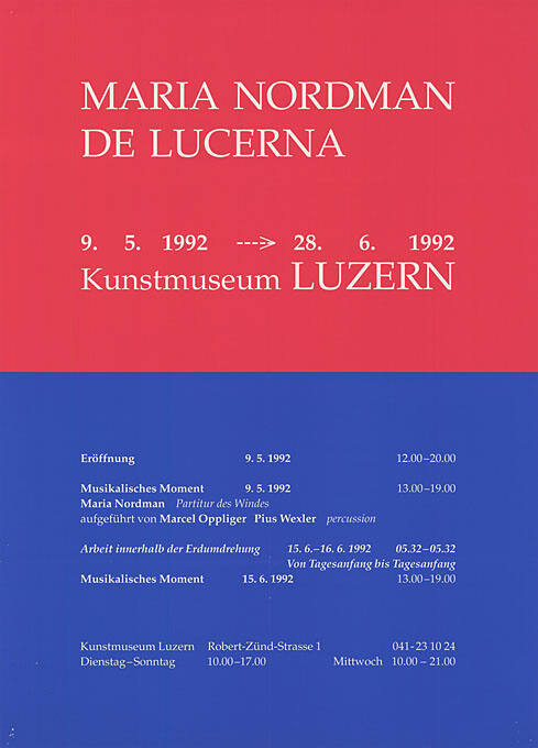 Maria Nordman de Lucerna, Kunstmuseum Luzern