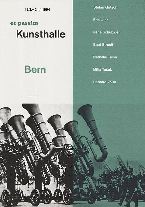 Et passim,  Stefan Gritsch, Eric Lanz, Irene Schubiger, Beat Streuli, Nathalie Tison, Mitja Tušek, Bernard Voïta, Kunsthalle Bern