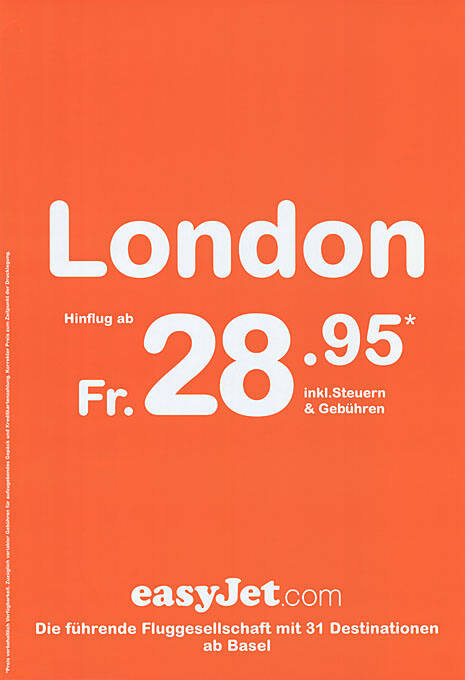 London, Fr. 28.95, easyJet.com