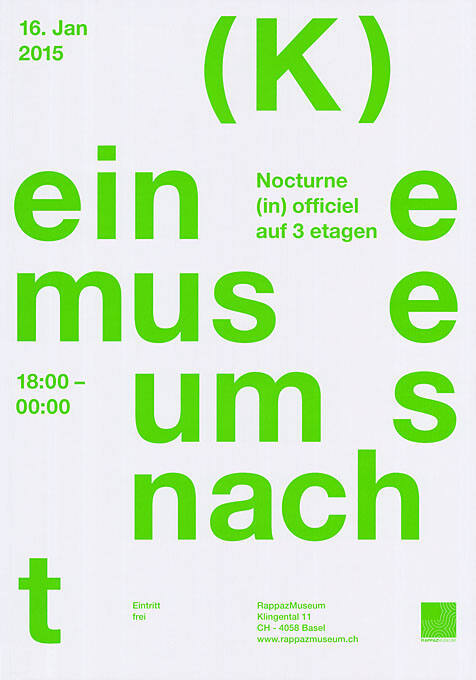 (K)eine Museumsnacht. RappazMuseum, Basel