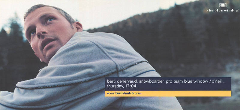 Berti Dénervaud, Snowboarder, Pro Team Blue Window / O'Neill. The Blue Window