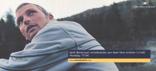 Berti Dénervaud, Snowboarder, Pro Team Blue Window / O'Neill. The Blue Window