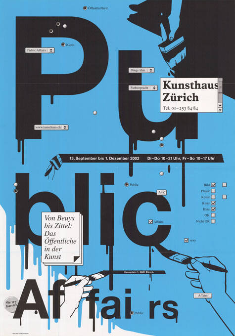 Public Affairs, Von Beuys bis Zittel: Das Öffentliche in der Kunst, Kunsthaus Zürich