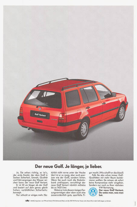 Der neue Golf. Je länger, je lieber. VW