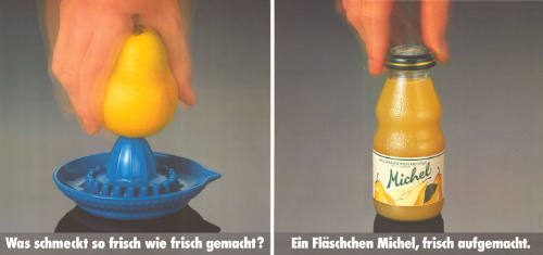 Was schmeckt so frisch wie frisch gemacht? Ein Fläschchen Michel frisch aufgemacht. Michel