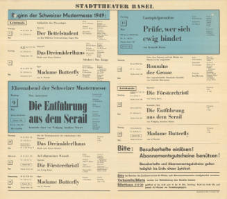 Stadttheater Basel, Beginn der Schweizer Mustermesse 1949, Ehrenabend der Schweizer Mustermesse, Neu inszeniert, Die Entführung aus dem Serail