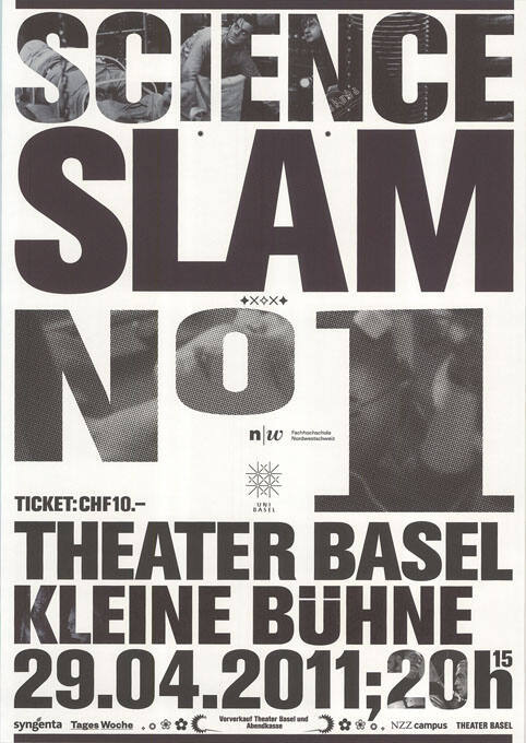 Science Slam No 1, Theater Basel, Kleine Bühne, Uni Basel, Fachhochschule Nordwestschweiz