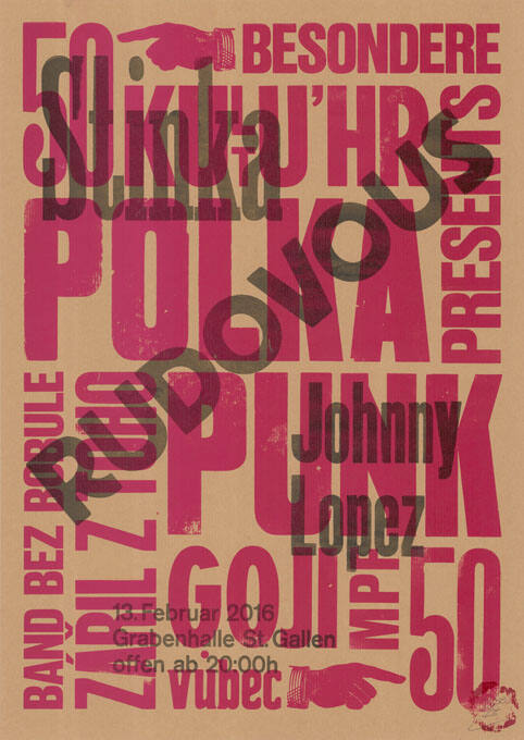 Besondere Kultu’hr presents, Polka Punk, Stinka, Rudovous, Johnny Lopez, Grabenhalle St. Gallen