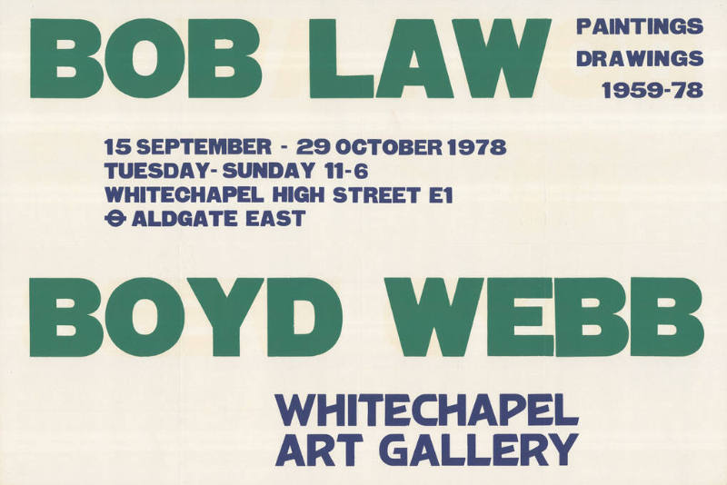 Bob Law, Boyd Webb, Paintings Drawings 1959–78, Whitechapel Art Gallery