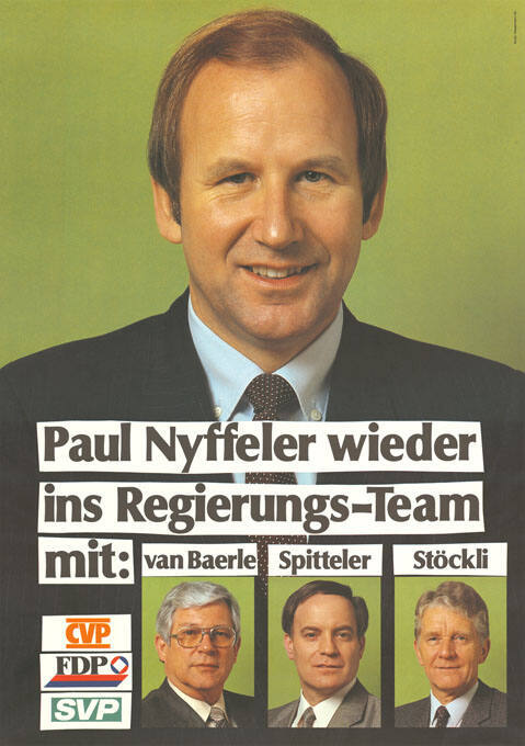 Paul Nyffeler wieder ins Regierungs-Team, mit: van Baerle, Spitteler, Stöckli