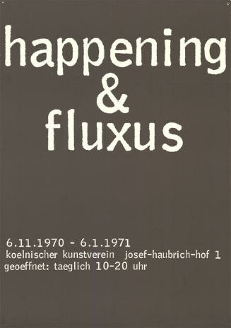 Happening & Fluxus, Koelnischer Kunstverein