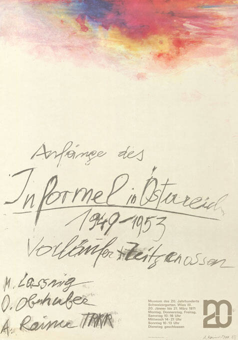 Anfänge des Informel in Österreich, 1949–1953, Museum des 20. Jahrhunderts, Wien