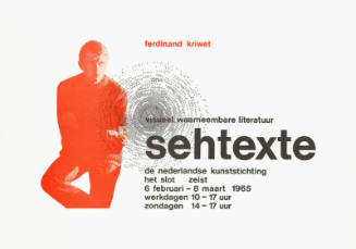 Ferdinand Kriwet, Sehtexte, visueel waarneembare literatuur, de Nederlandse Kunststichting het slot Zeist