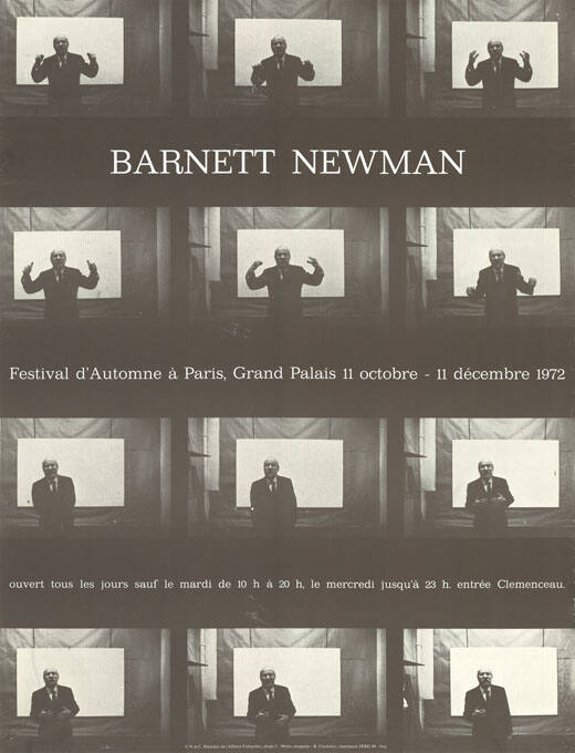 Barnett Newman, Festival d’Automne à Paris, Grand Palais