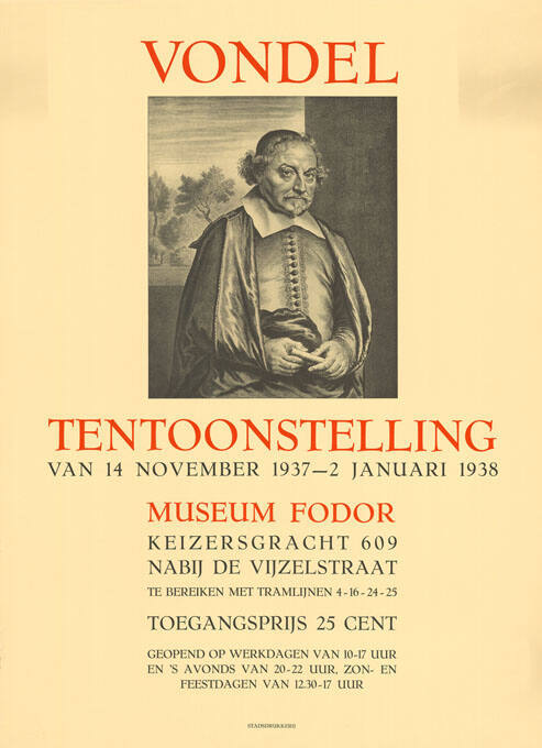 Vondel, Tentoonstelling, Museum Fodor