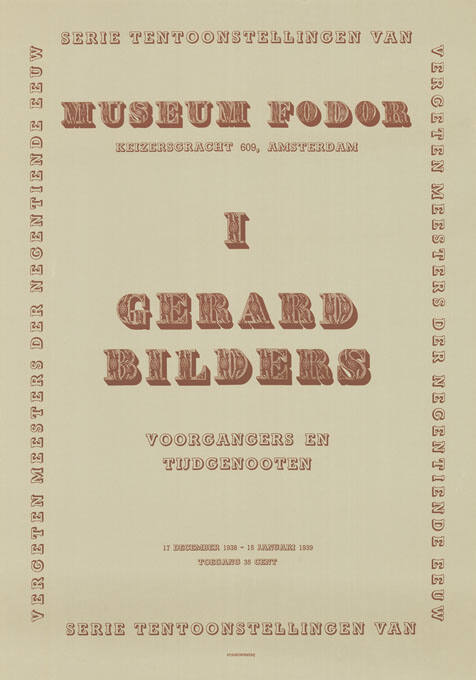 I Gerard Bilders, Museum Fodor, Amsterdam